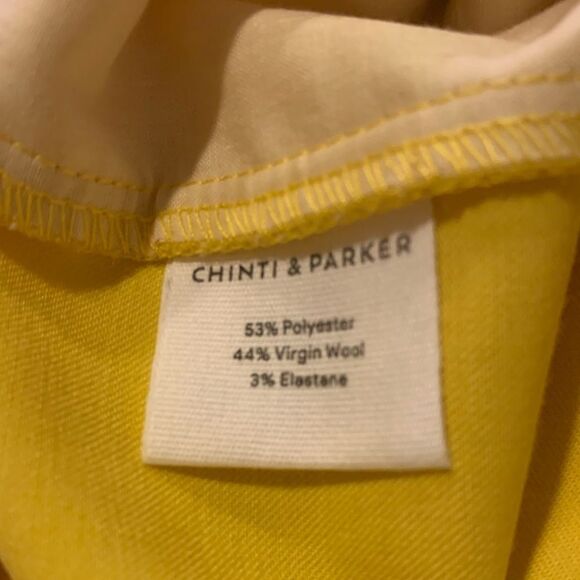 CHINTI & PARKER NWOT Wool Twill Cropped Trousers in Yellow - Picture 12 of 14